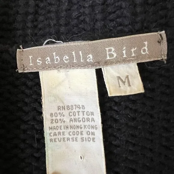 Isabella Bird Knit Vest Size Medium Black‎ Cotton Angora Double Zip Collar Y2k - Picture 2 of 9